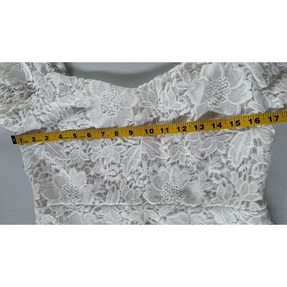 JJ's House Adelita White Lace Midi Dress Size L #312108 - Picture 15 of 16